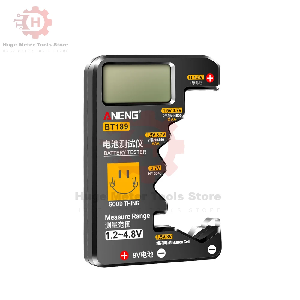 Battery Tester Lithium Battery Tester BT189 Button Cell Battery Tester 9V N DC AA AAA Universal LCD Display Power Bank Detector For Electrician Tool