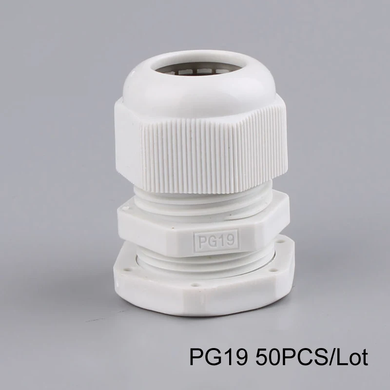 50PCS/Lot PG19 12-15mm PA Nylon Waterproof Cable Gland