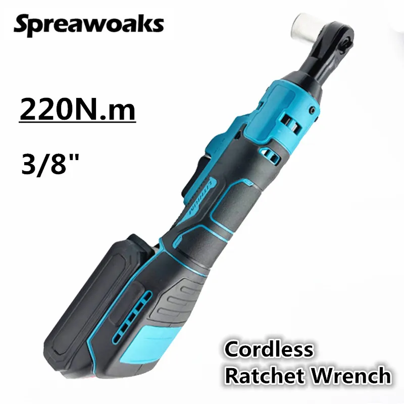 220N.M Cordless Ratchet Wrench 3/8'' Electric Rechargeable Screwdriver Removal Screw Nut Car Repair Tools For Makita 18V Battery electric ratchet wrench 220n m 3 8 inch cordless rechargeable screwdriver removal screw nut power tools for makita 18v battery