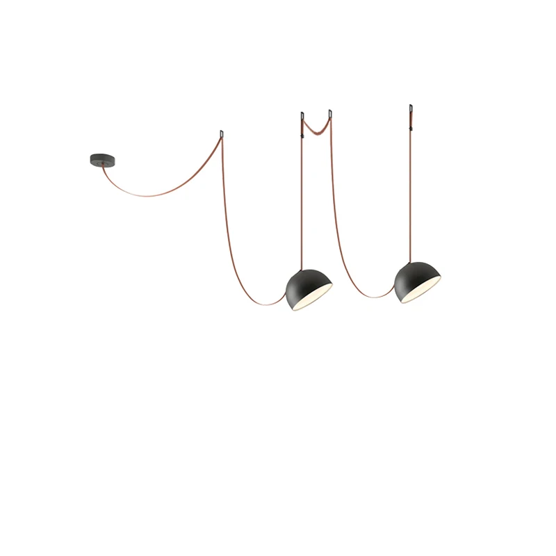 

Time To Go Home LED Postmodern DIY Belt Black Iron Ceiling Chandelier Indoor Lighting Luminaire Hanging Lamps For Dining Room