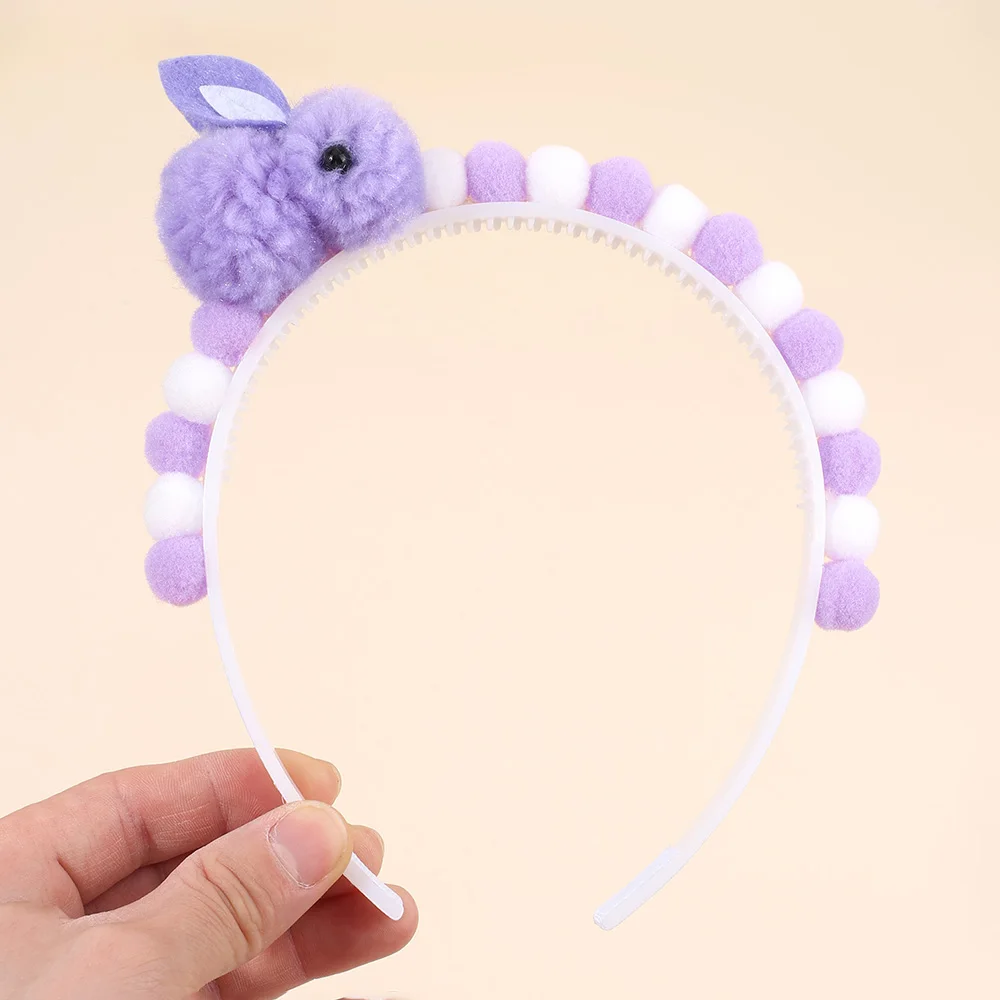 2Pcs Rabbit Fur Ball Headband Cute Rainbow Cartoon Unicorn Bow Hair Bands For Girls Children Kids Diadem Headdress Accessories