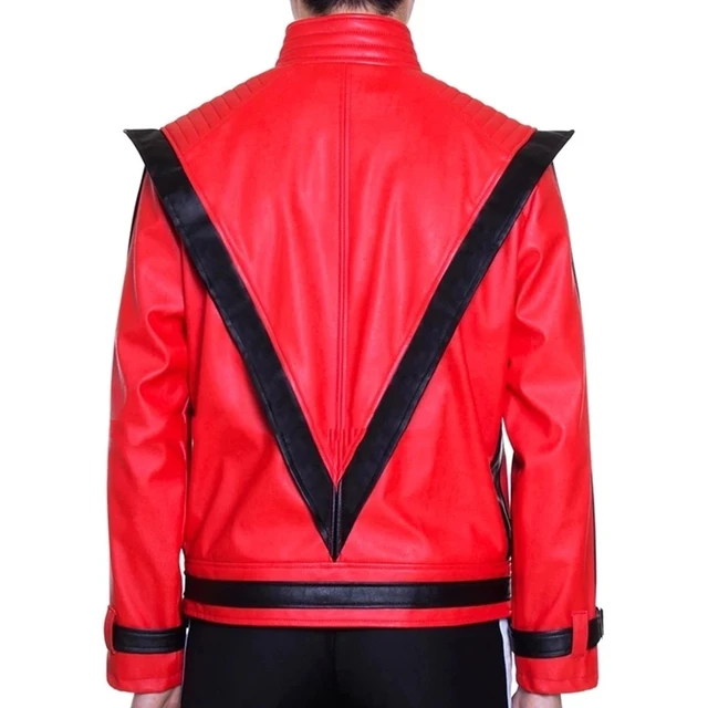 Michael Jackson Thriller Style Red Leather Members Only Jacket 