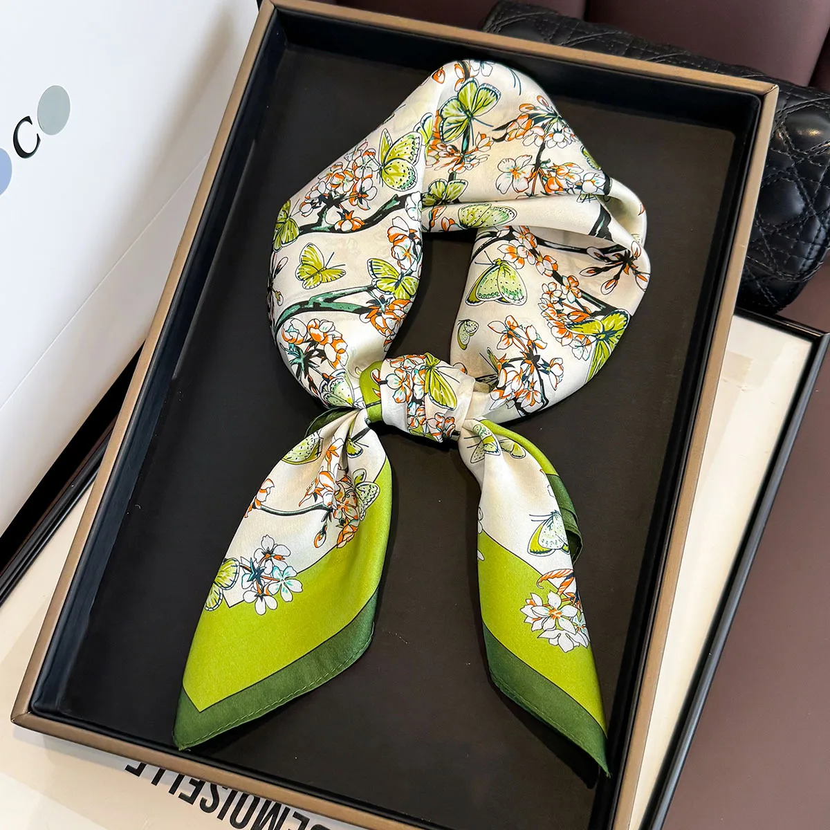 100% Mulberry Silk Square Scarf for Women