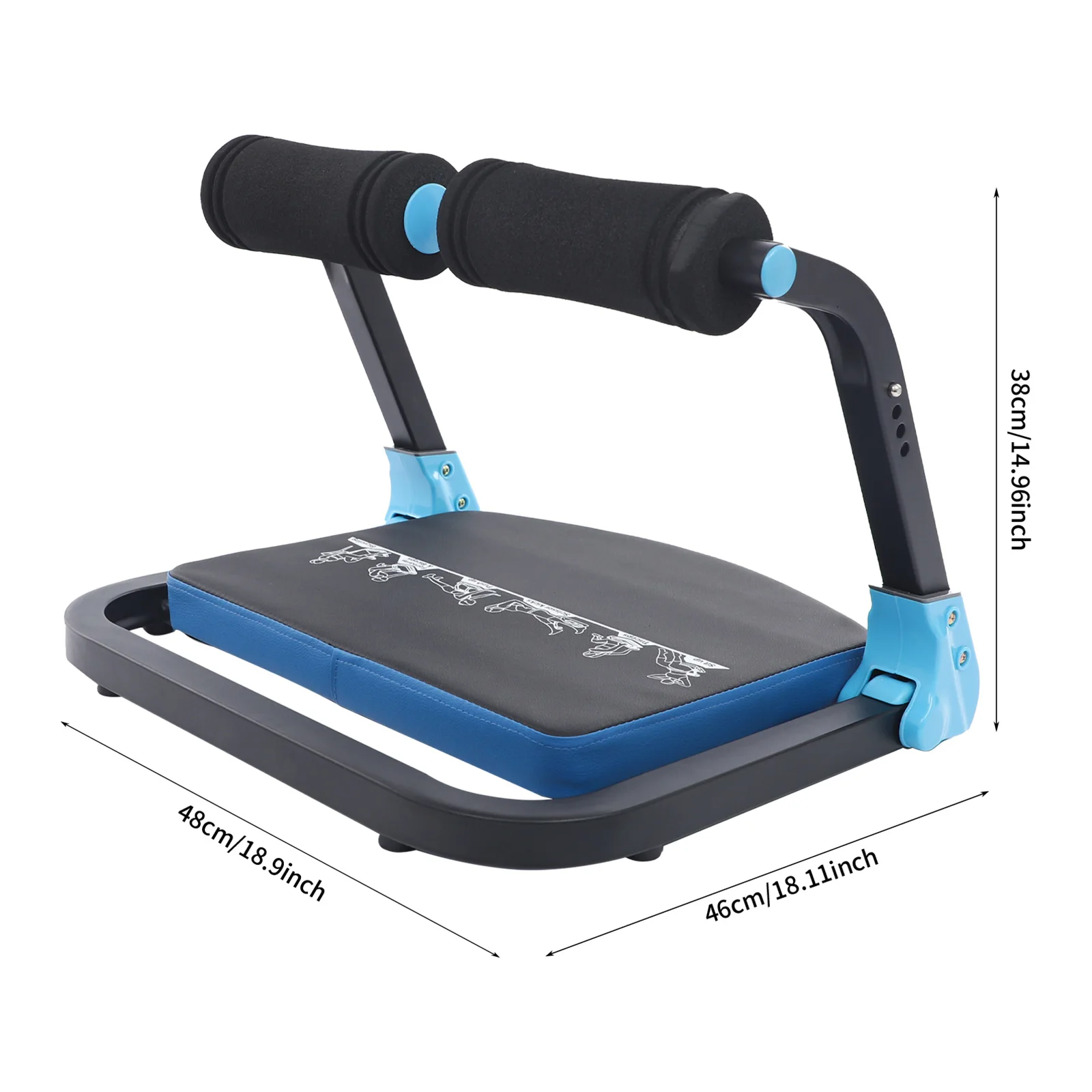 Bauchmuskeltrainingsgerät, 120 kg Belastbarkeit, faltbares Bauchmuskeltrainer, multifunktionales Ab-Maschine für Zuhause, Fitnessstudio, Büro – Detail 2