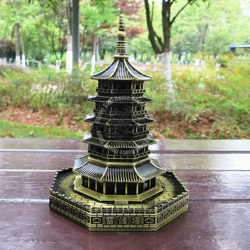 Metal Craft Leifeng Pagoda Hangzhou Ancient Architecture Model