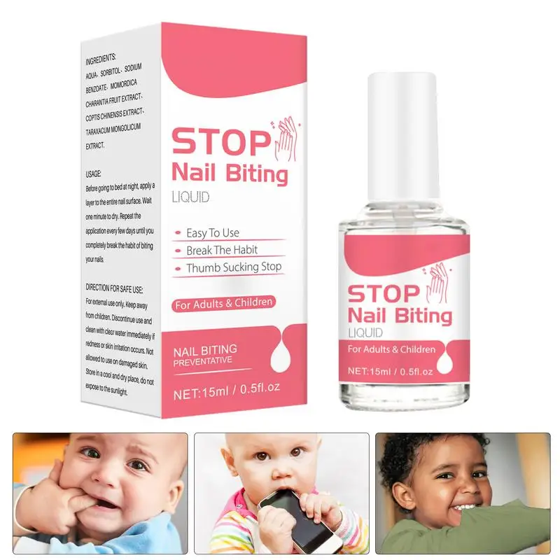new15ml Liquid To Stop Nail Biting 0.5fl oz Anti Bite Nail Polish Anti Nail Biting For Kids Care For All Ages Stop Thumb Sucking