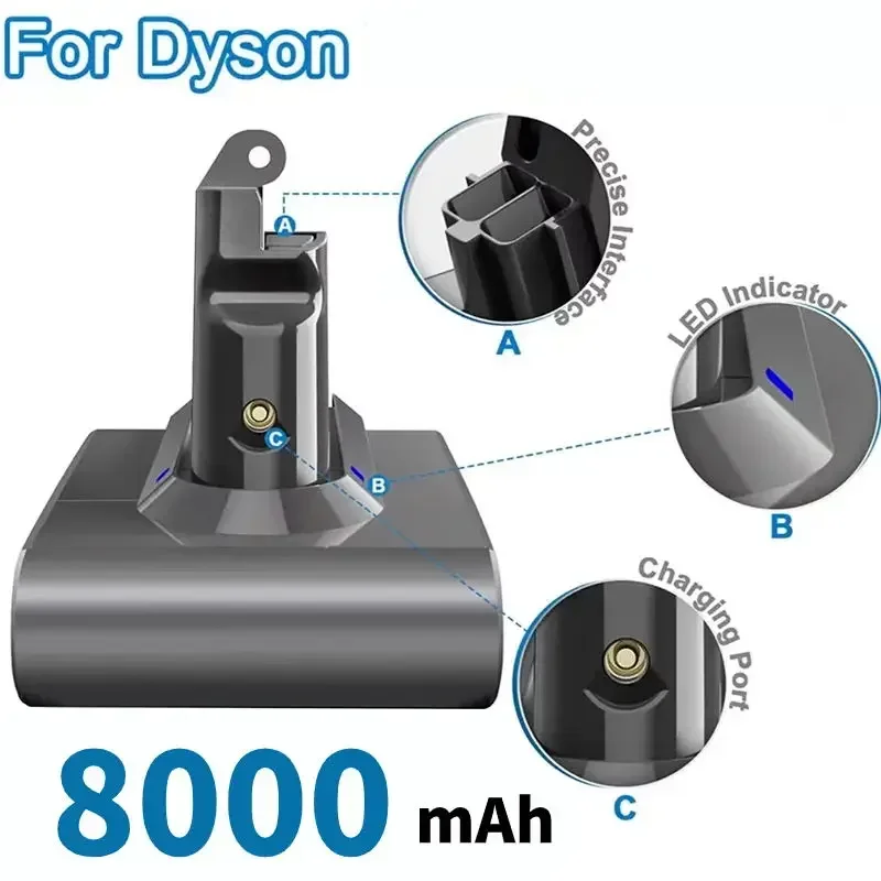 

6000mAh for Dyson V6 V7 V8 V10 Rechargeable Bateria SV10 SV11 SV12 SV09 Vacuum Cleaner Battery DC58 Battery for Sony Battery Cel
