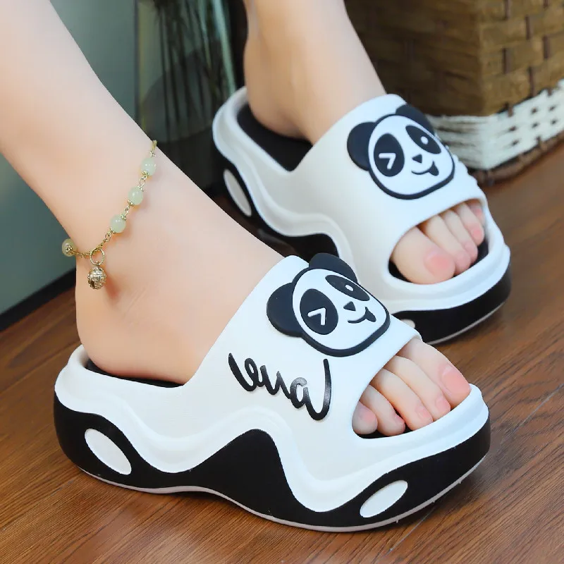 Niedliche Schleifen-Slipper für Damen, weiche Hausschuhe mit Liebesprägung, offene Zehenpartie, hohe Plateau-Slipper für Damen, Indoor- und Outdoor-Schuhe – Detail 36