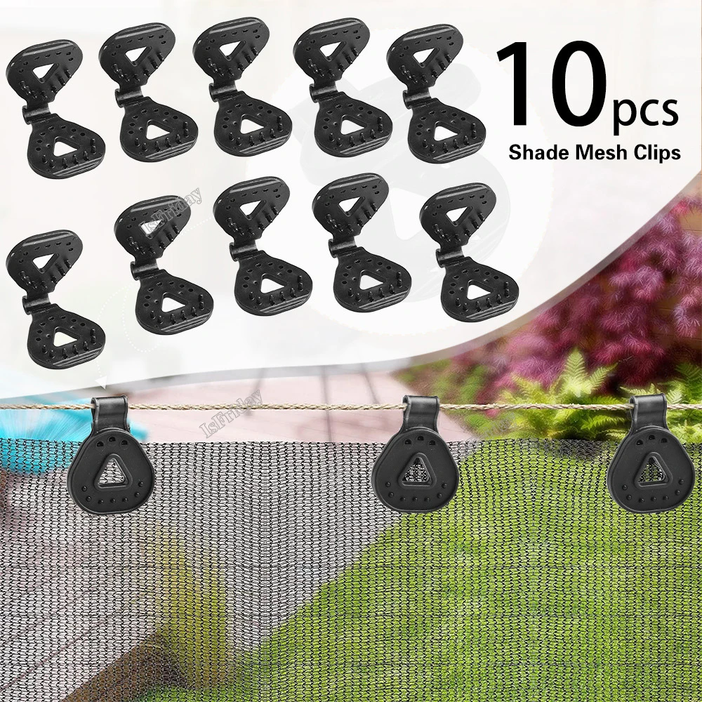 

10pcs Sun Shade Net Clip Garden Tools Greenhouse Shade Cloth Fix Clamp Plastic Grommet Fence Netting Installation Hook