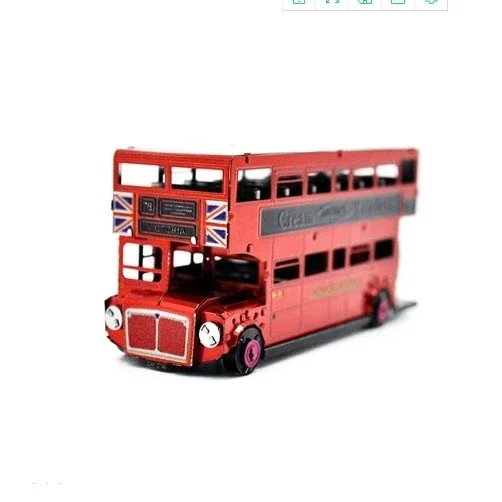 버스 3D 금속 퍼즐 모델 키트, DIY 레이저 컷 퍼즐, 어린이용 직소 장난감
