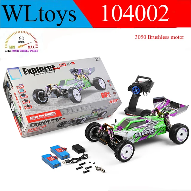 WLTOYS 104002フルセット WLtoys 104002/104001 1/10 2.4G 60KM/H RC Car High-speed Four-wheel