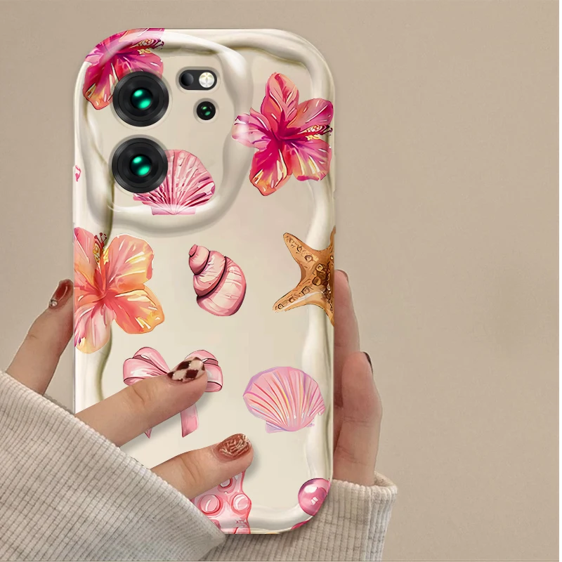 Blue Pink Ocean Animals Clear Phone Case Cover