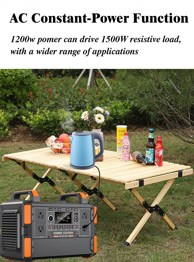 LiFePO4 Portable Power Station 1200W 1008WH Mobile Power Supply Solar Generators