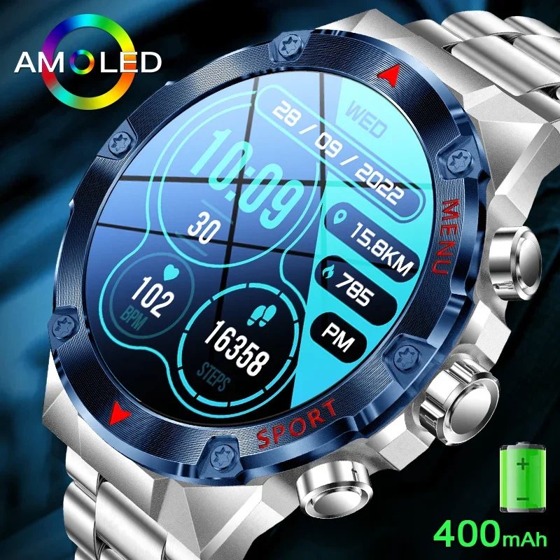 

New Luxury Smart Watch Men Bluetooth Call Blood Pressure Men Watches 1.43 Inch AMOLED Screen 466*466 Waterproof Men Smartwatch