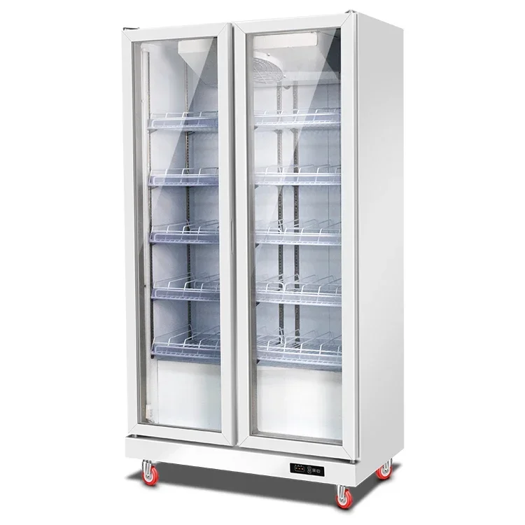 Bar Beer Can Cooler Display Freezer 3 Glass Door Beverage Refrigerator Upright Chilled Beer And Beverage Display Cabinet