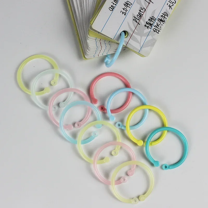 100 Pieces Plastic Binder Rings Loose Leaf Multi-Color Plastic - View #11