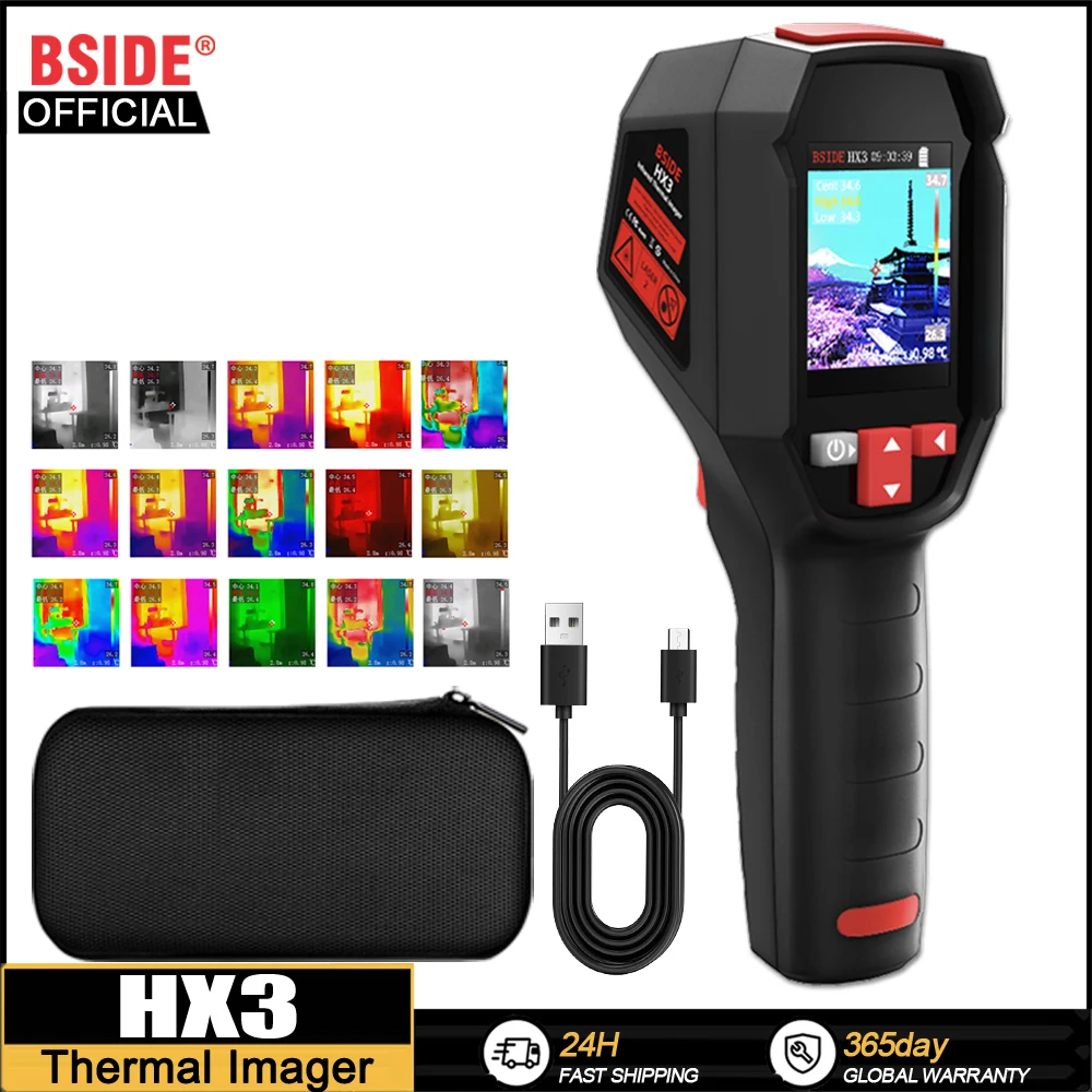 BSIDE New Thermal Imaging Camera Industrial HX3 -20-550C HD Resolution PCB Pipe Inspection Fire Safety Thermal Imager
