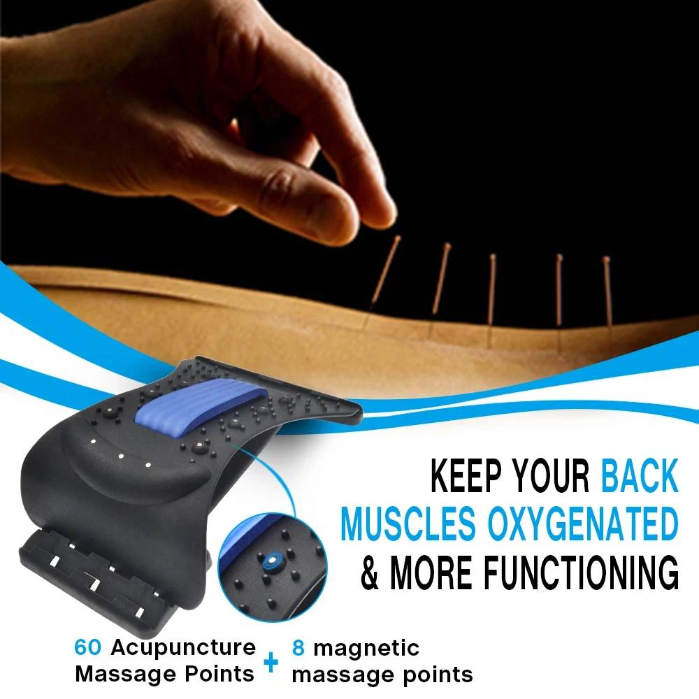 Neck Stretcher Multi-Level Adjustable Magnetic Massager Fitness Stretch Lumbar Cervical Spine Support Massagers Rehabilitation
