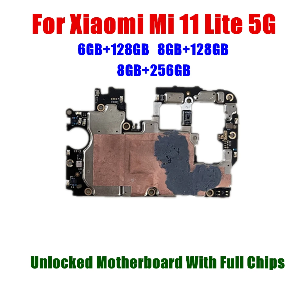 

Оригинальная материнская плата для Xiaomi Mi 11 Lite 11 Lite, разблокированная материнская плата с чипами, логическая плата
