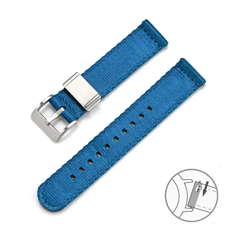 Premium Thick Canvas Nylon Quick Release Watch Strap - Army Style Unisex Accessory