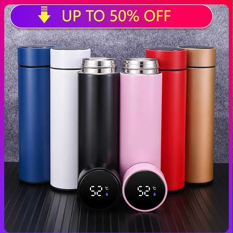 Smart Thermos Bottle Water Digital LED Temperature Coffee Mug Cup Stainless  Steel Hydroflask Portable Vacuum Flasks & Thermoses - AliExpress