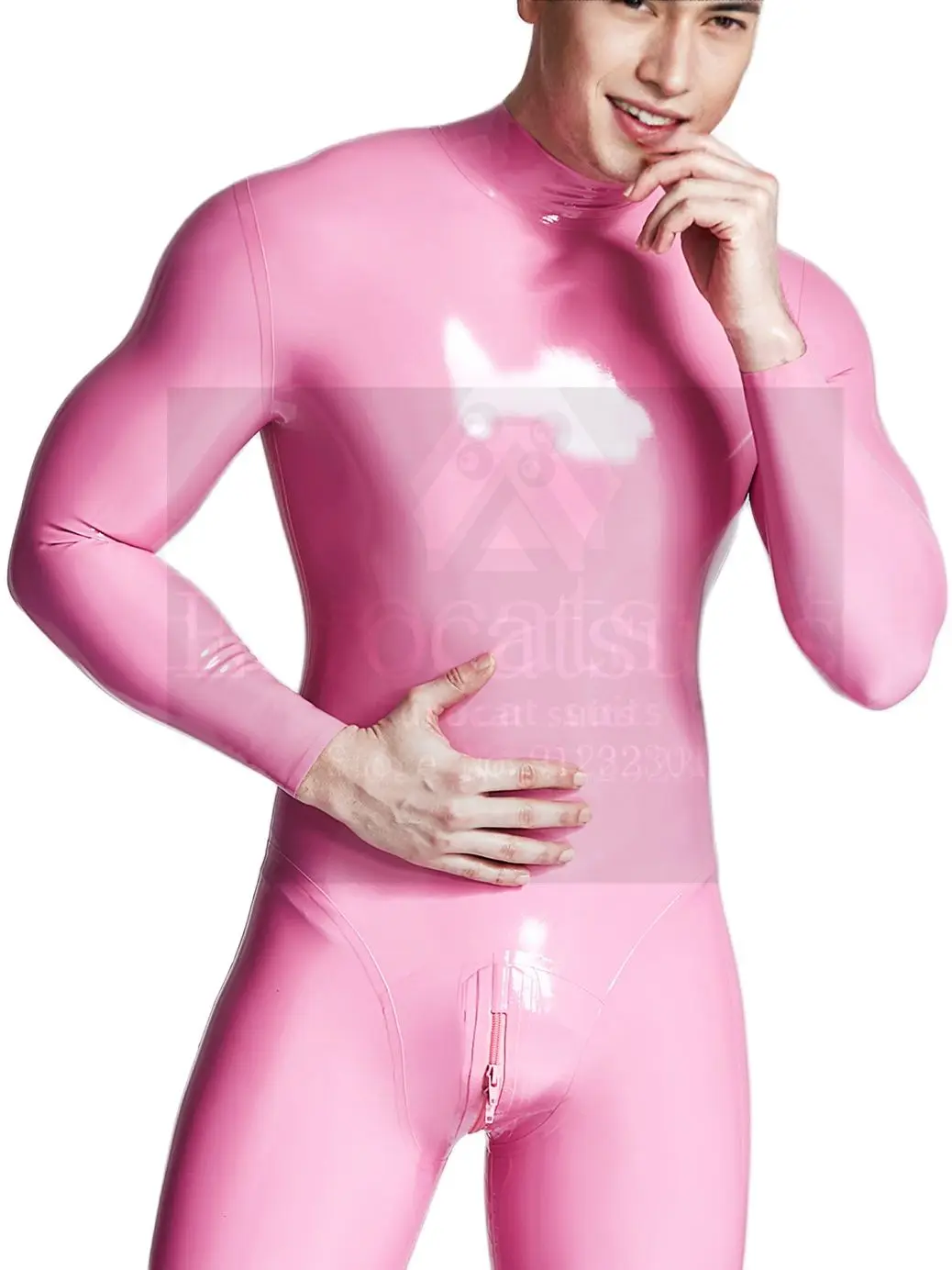 Men Latex suit rubber fetish Sultry and Sleek Men's Fetish Rubber Pants Latex Briefs with 3D Crotch and Transparent Design