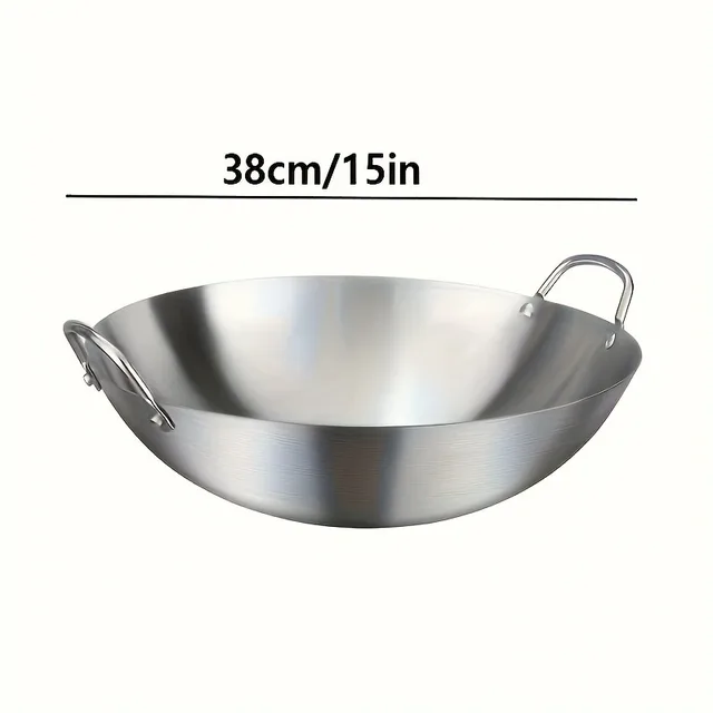 Large Stainless Steel Wok with Dual Handles 4