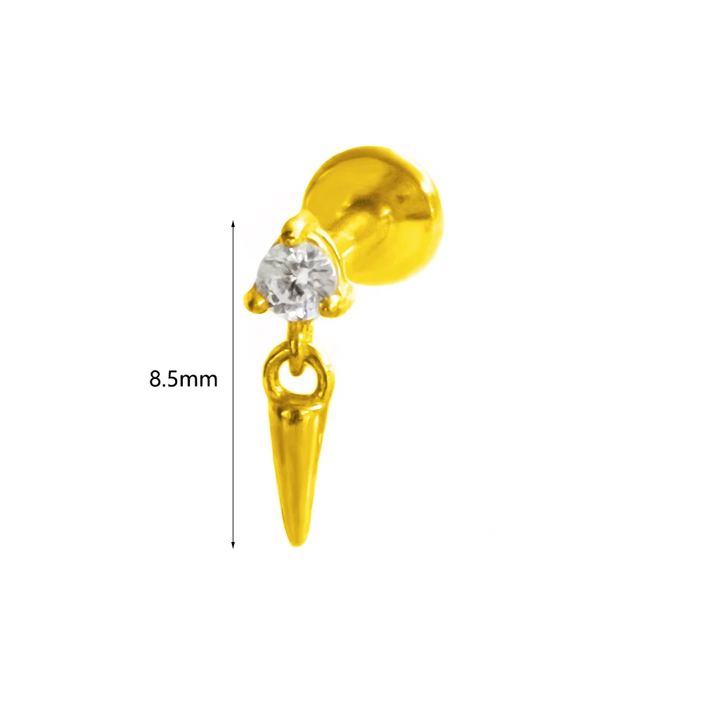 Body Piercing Jewelry ASTM F136 G23 Titanium Labret Piercing Starfish Earring Stud Bee Leaf Push In CZ Threadless Cartilage 16/18/20G