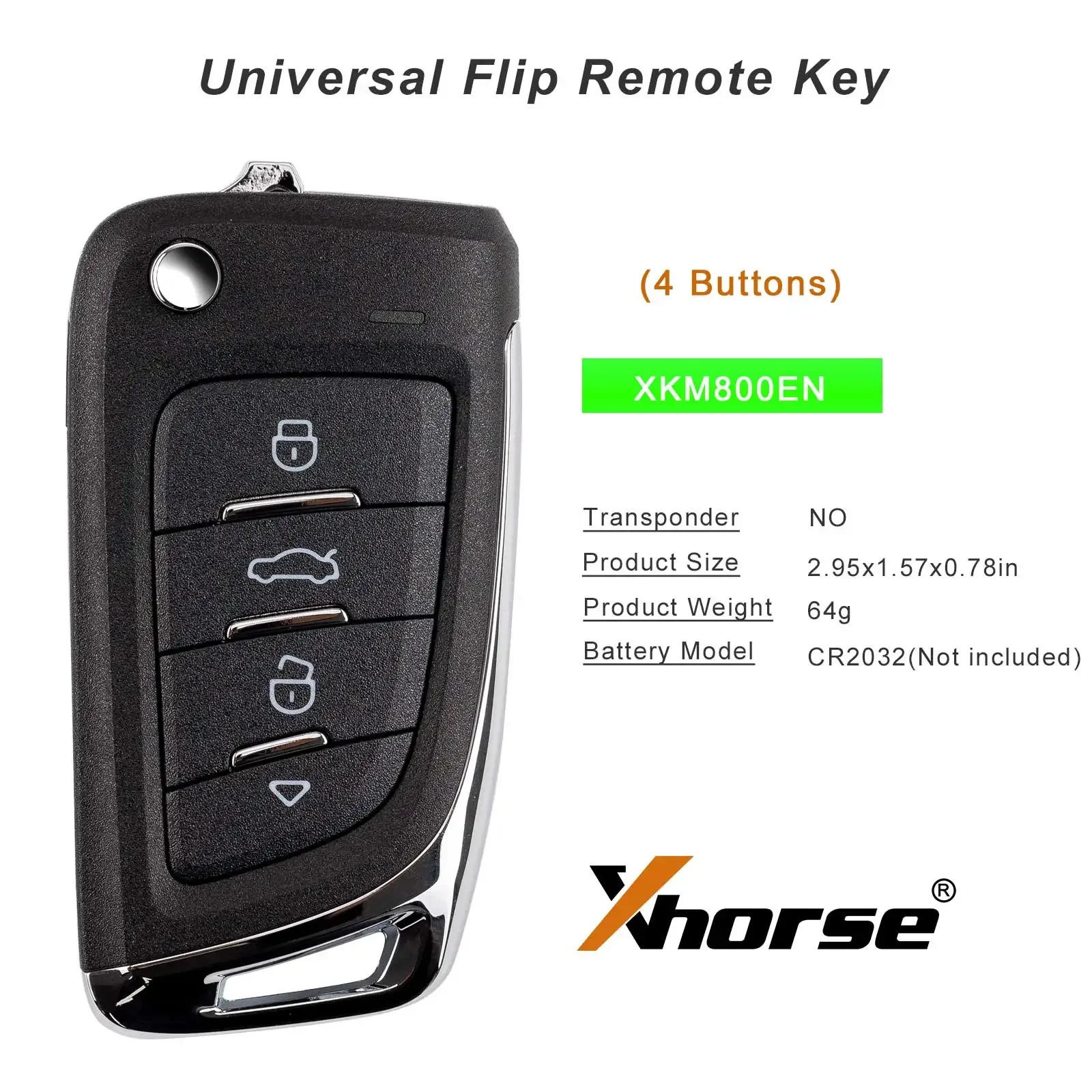 Xhorse XKM800EN Universal Flip Wire Remote Key Knife Style 4 Buttons 1 Piece 2