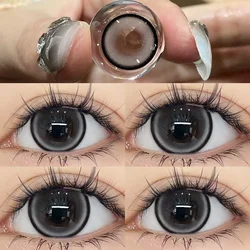 Premium Blue Soft Contact Lenses for Myopia - Yearly Use with Fast Shipping (2 - Pack) (Milk Cola Pearl)