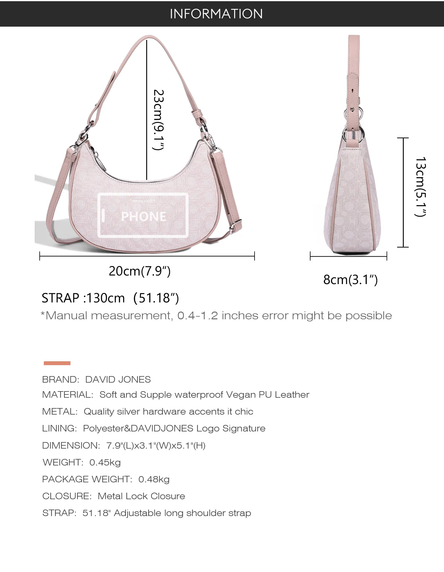 Multifunctional Womens Leather Crescent Bag - Trendy Vintage Shoulder Bag
