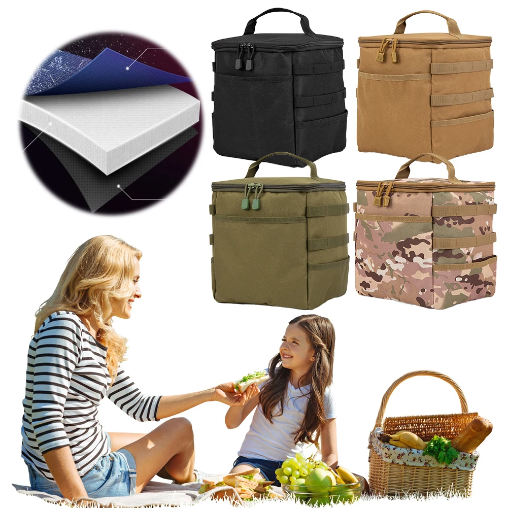 Outdoor Tactical Tool Bag Camping Gas Tank Storage Bag Large Ground Nail Gas Canister Picnic Cookware Multifunction Kit Bag gas tank storage bag camping storage bag camping cookware bag
