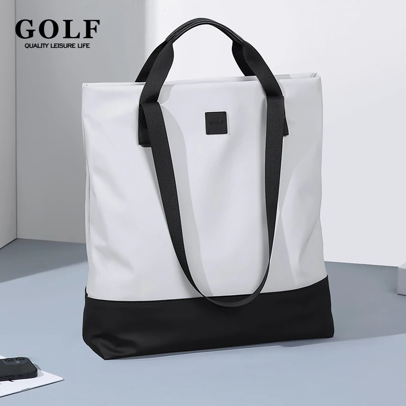 남성용 골프 토트백, 나일론 서류 가방, 숄더백, 노트북, 캐쥬얼, 대용량, 대학생 가방, 14 인치, 핸드백 신제품