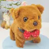 Funny 18CM Simulation Puppy Interactive Brown White Grey Cute Dog Robot Wagging Plush Toys For Kids 4