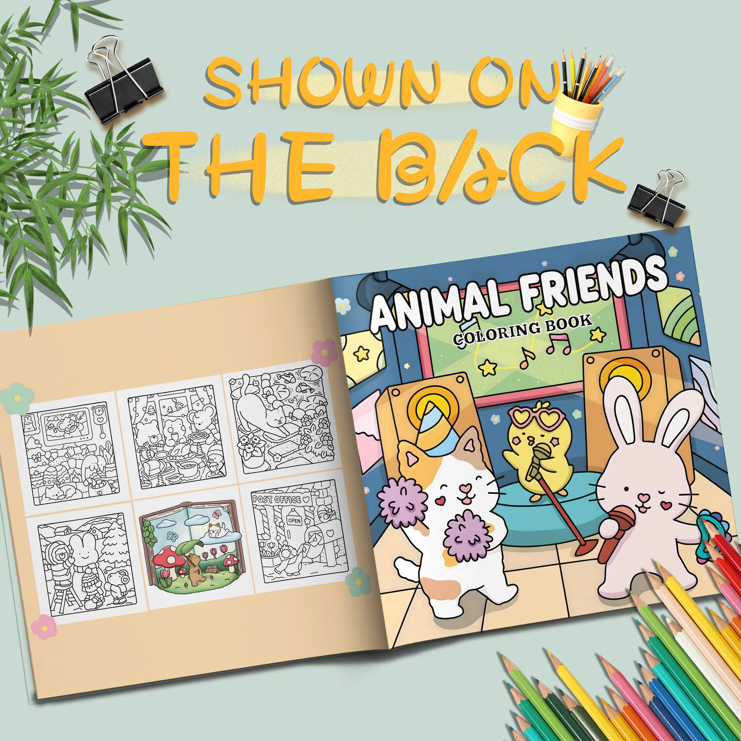 Animated Cute Animals Coloring Book: A Picture Book Adventure Featuring a Group of Friends 3