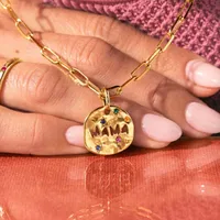 Fête des mères MAMA collier cadeau irrégulier circulaire gardien pendentif collier nouvelle mode en acier inoxydable collier accessoire cadeau 3