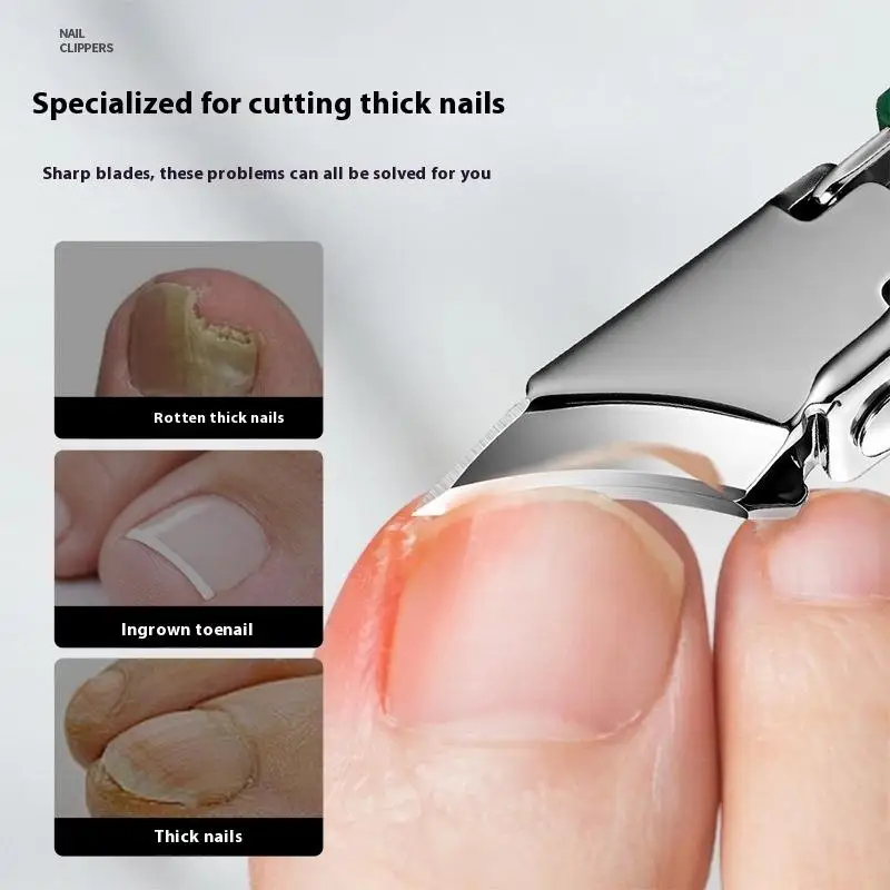 1PC Ultra-Sharp Angled Stainless Steel Nail Clippers Anti-Splash Fingernail Toenail Cutters Home Salon Manicure Pedicure Tools