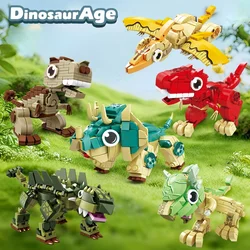 Realistic 3D T - Rex Fossil Building Blocks: STEM Educational Dinosaur Skeleton & Creative Desktop Decor - With box (6 Set Dinosaur Block)