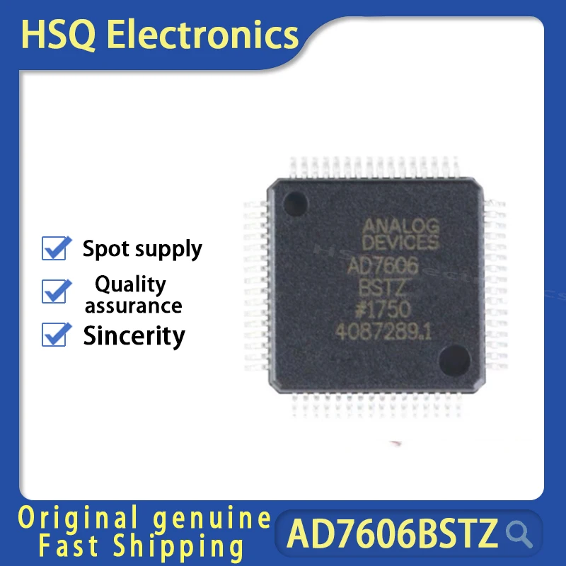 

2PCS AD7606BSTZ AD7606 LQFP64 A/D Converter New Original Bipolar 8 Channel DAS Built-in Sampling Quality Assurance