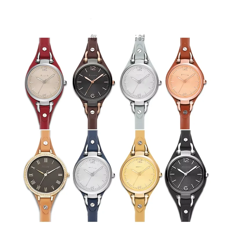 Women's 8mm Genuine Leather Watch Strap – Soft Cowhide Band Bracelet in Stylish Design