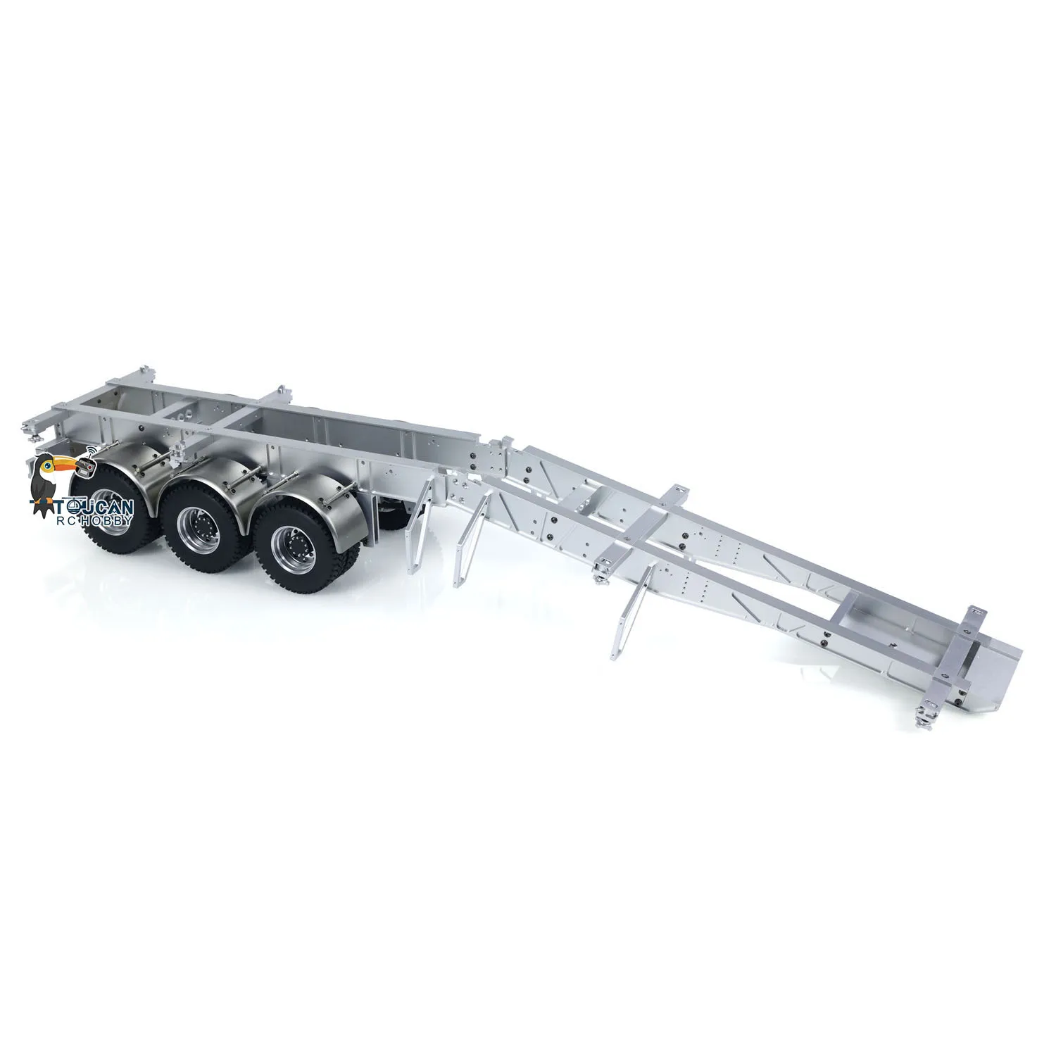 1/14 RC Metal Frame Trailer 3-axle Trailers for Remote Control Tractor Truck Dumper Tipper Car DIY Mode 40 Feet Container Toy 3