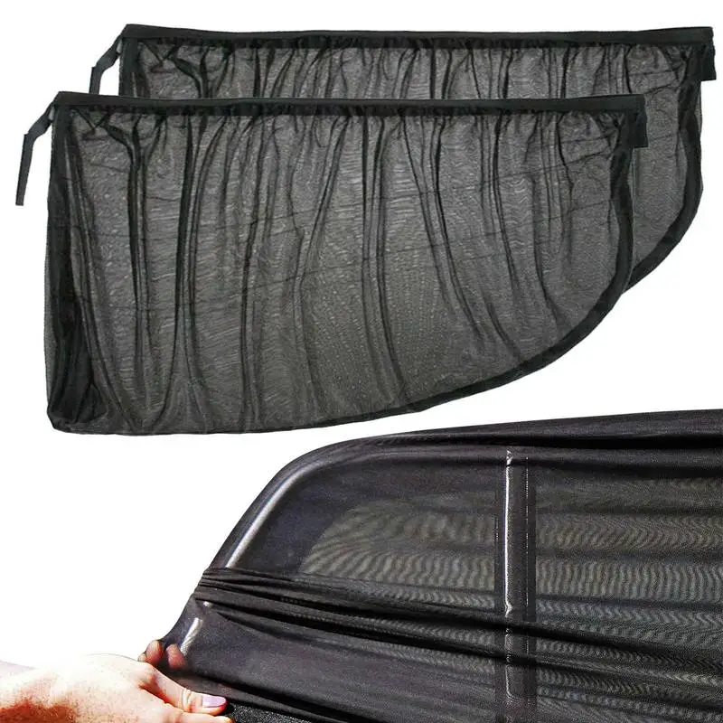 Car Side Curtain Summer Car Window Sunshade Vehicle Mosquito Nets Ventilation Anti-UV Thermal Insulation Front Rear SUV Curtain