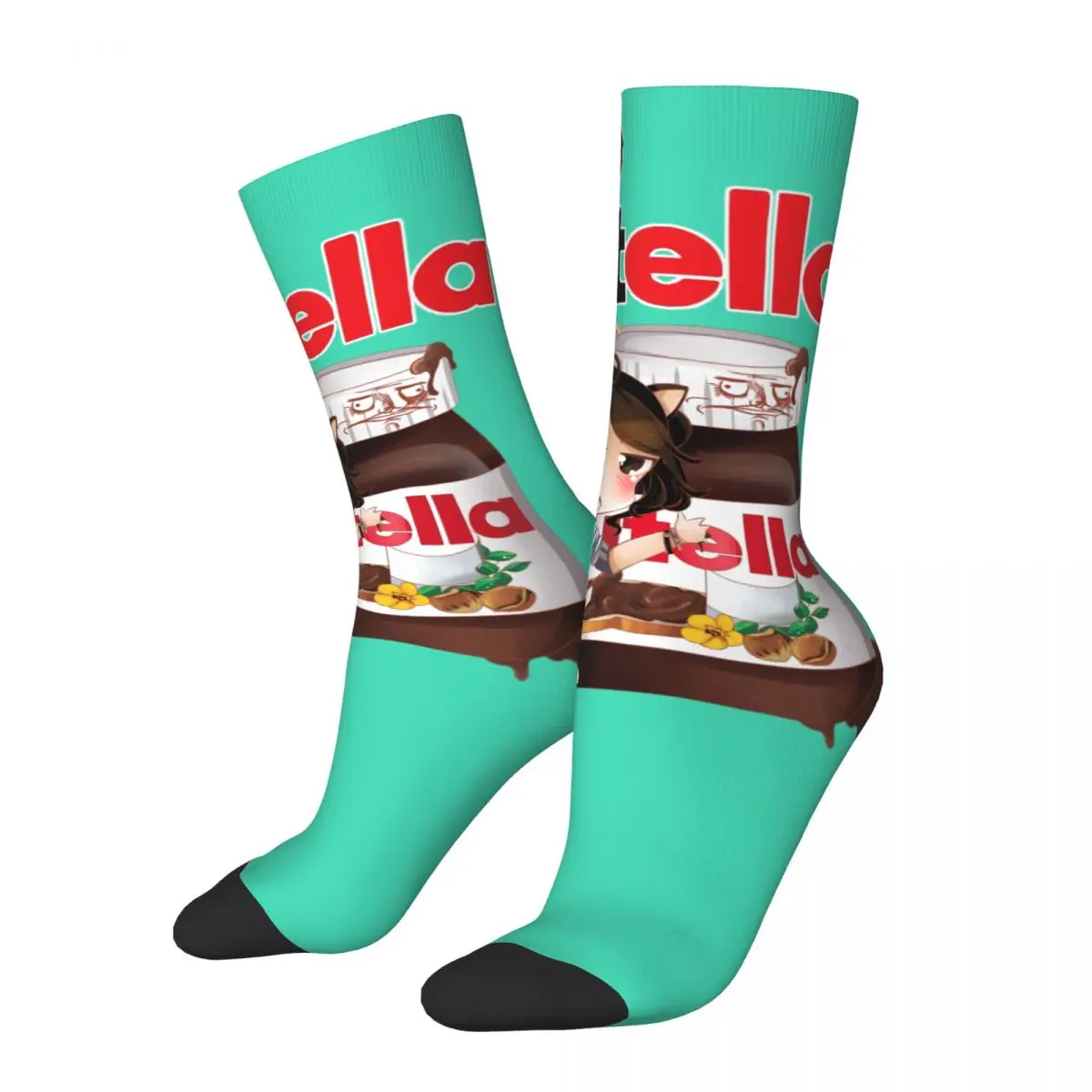 Foods Nutella Cartoon Men Women Socks fashion Beautiful Suitable for all seasons Dressing Gifts
