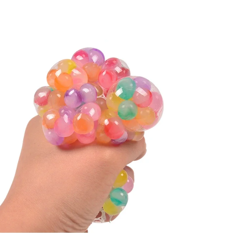 1PC Creative New Decompression And Ventilation Grape Ball Toys Tricolor Colorful Beads Grape Ball Pinch Le Children's Toys