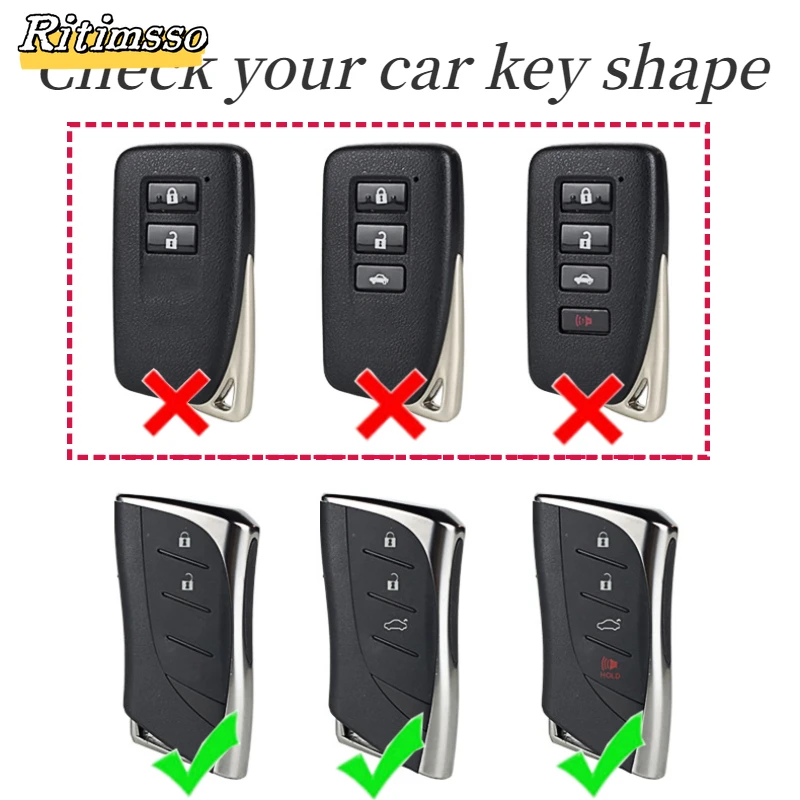 3 4 버튼 Lexus NX ES UX US RC LX GX IS RX 200 250h 350h LS 450h 260h 300h UX200 용 스마트 원격 자동차 키 케이스 커버 Fob