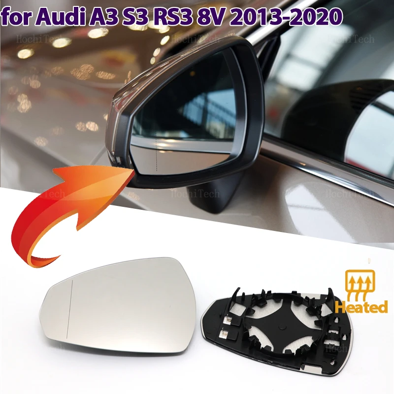 

Стекло на боковое зеркало заднего вида для Audi A3 S3 RS3 RS A S 3 2013-20 8V0857535D, 8V0857536D левое или правое