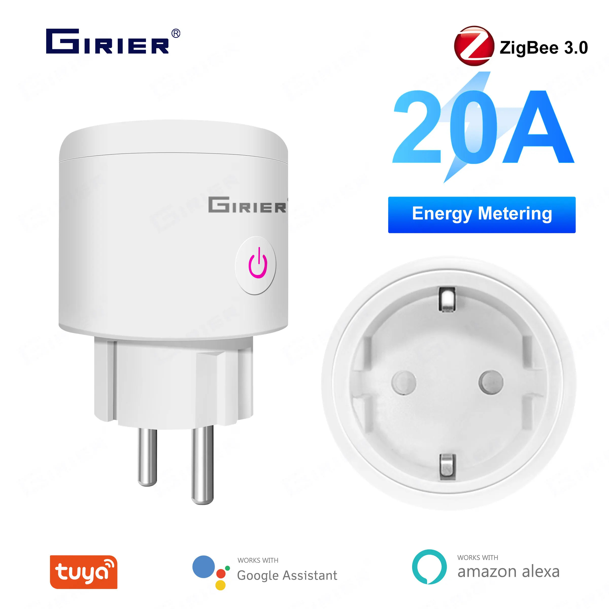 Girier BSD35 Tuya Smart ZigBee Power Plug 20A 4200W EU Socket
