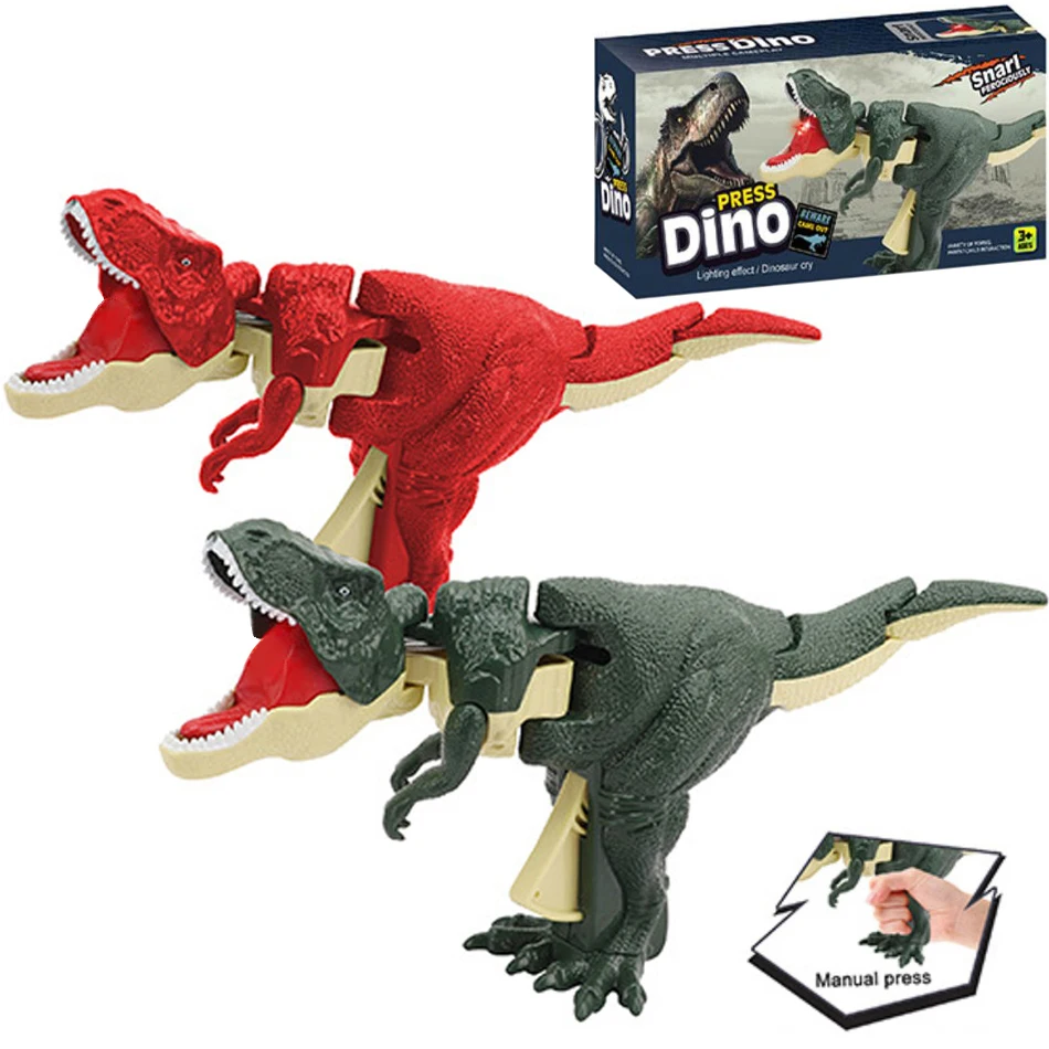  Dinosaur Zazaza Children Hand Press Automatic Swing Bite Simulation Model Tyrannosaurus Rex Dinosaur Toys for Kids Chrismas Gift 