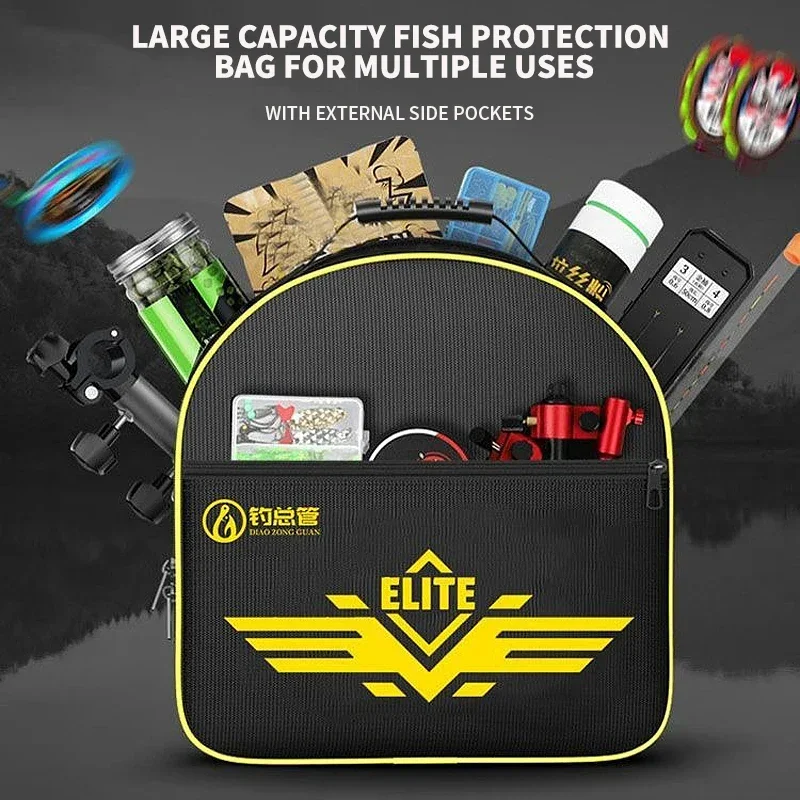 Thickened Glued Square Fish Net Wild Fishing Anti-hanging Quick-drying Fishing Net Bag Fishing Tool Fish Protection Net Belt Bag