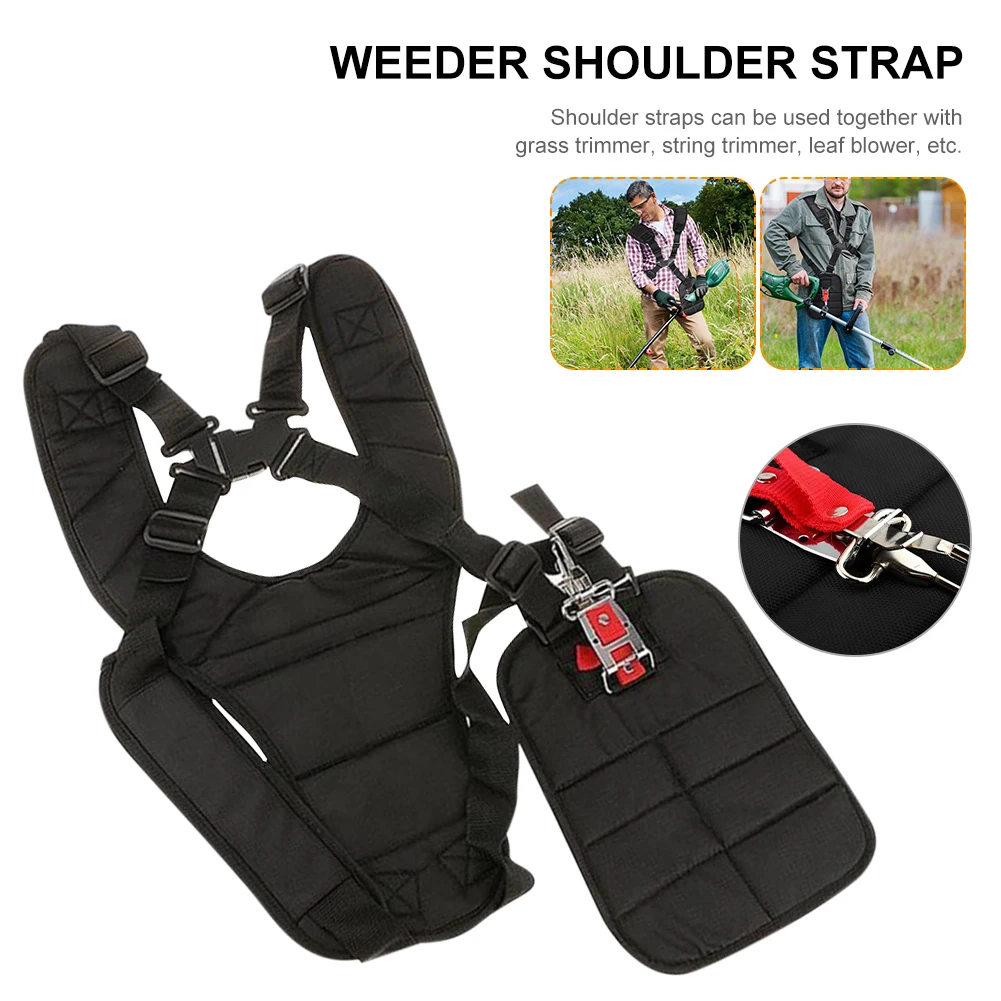 

Trimmer Shoulder Strap Padded Double Shoulder Harness Adjustable Waistband Y-Shaped Brush Cutter Strimmer Harness Garden Tool